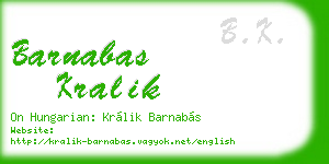 barnabas kralik business card