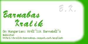 barnabas kralik business card